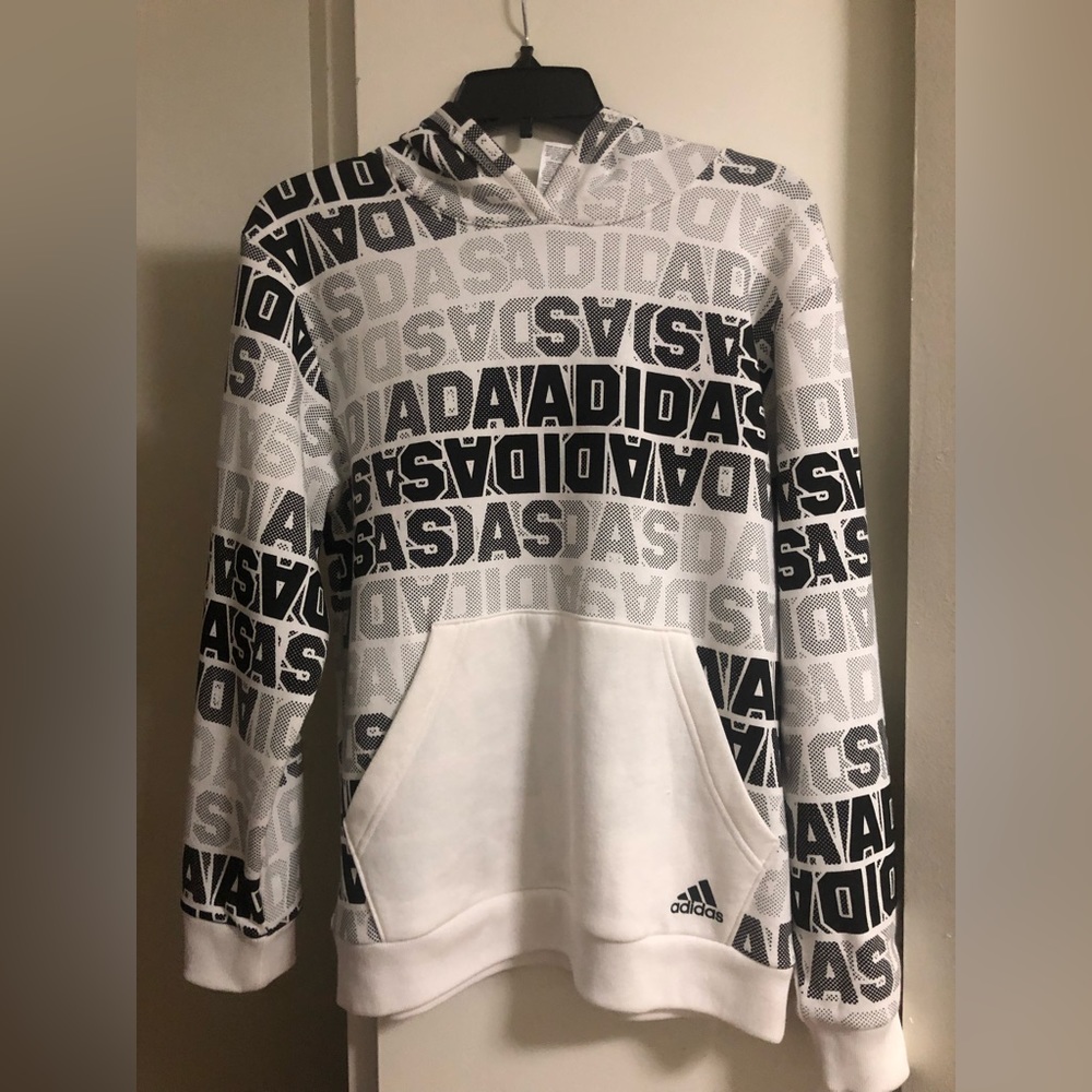 Black and white adidas hoodie